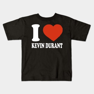 Graphic I Love Durant Personalized Name Sports Kids T-Shirt